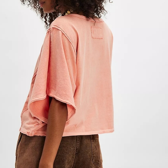 Free People We The Free Next Level Tee Papaya Punch - Picture 3 of 6